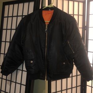 Rothco MA-1 Flight Jacket Black Boys Large